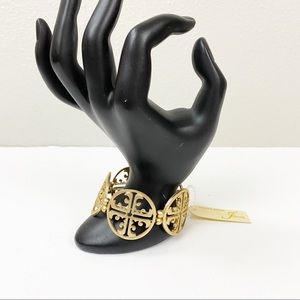 Gold Matte Cross Stretch Elastic Bracelet OS NWT